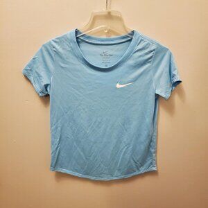 Girl's Nike Dri Fit T Shirt, The Nike TEE Size L, Light Blue, Short Sleeve, Logo